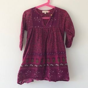 Burgundy Girl’s Boho-style dress